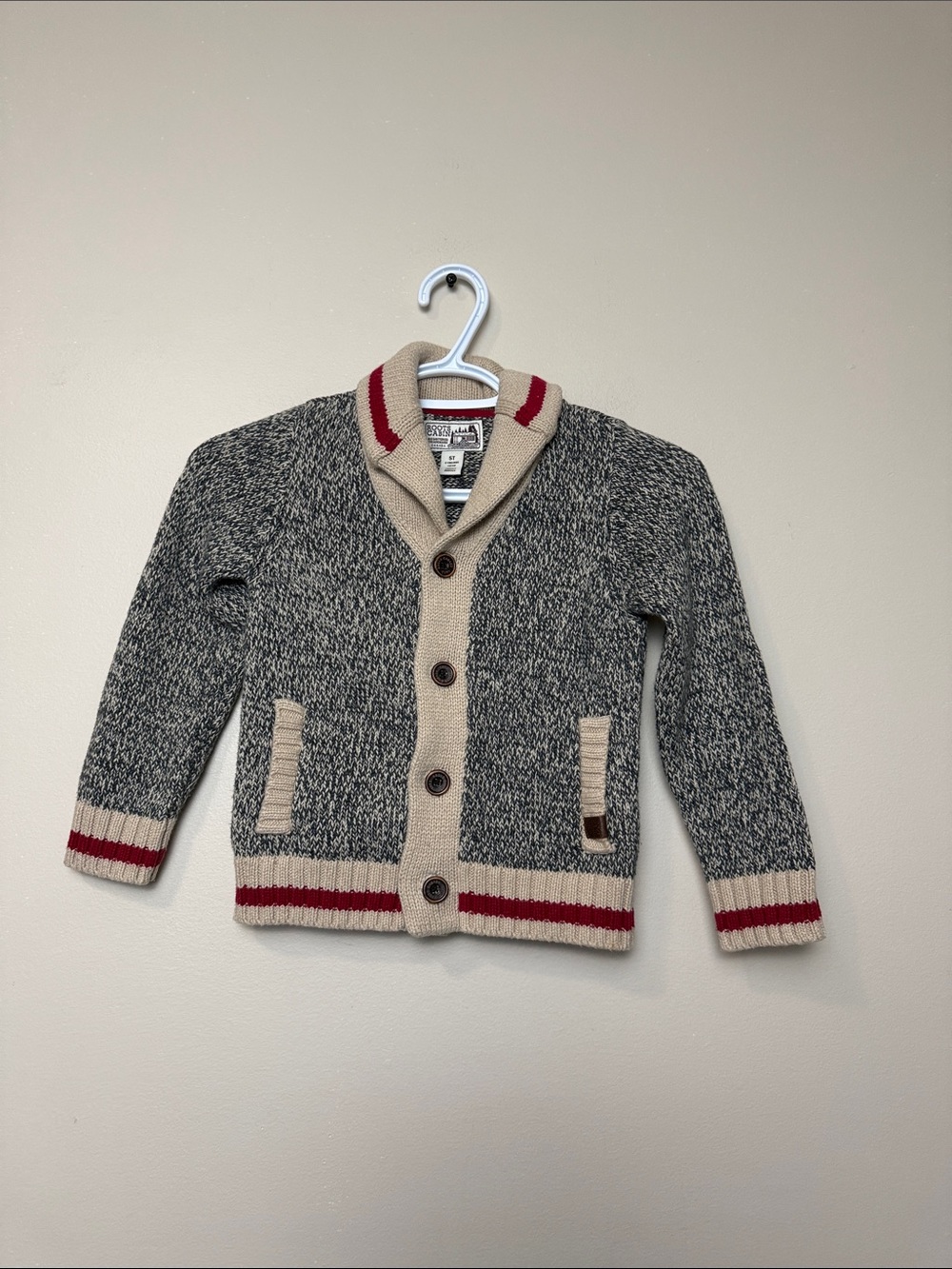 Roots Boys Shawl Collar Cardigan size 5